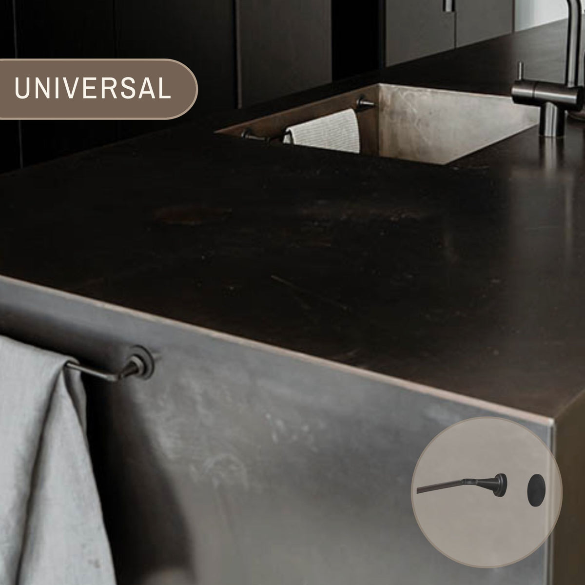 UNIVERSAL – Magnetic Dishcloth Holder | Self-Adhesive Metal Plate